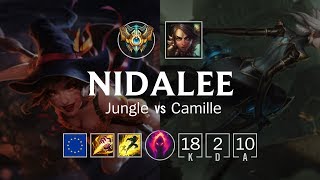 Nidalee Jungle vs Camille  EUW Challenger Patch 822 [upl. by Gnart]