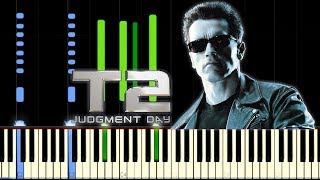 TERMINATOR 2  THEME  piano cover Synthesia [upl. by Namdor]