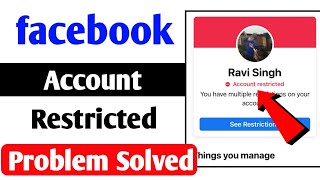 Fix Facebook Account Restricted Problem  Facebook Account Restricted Problem Solve [upl. by Ative]