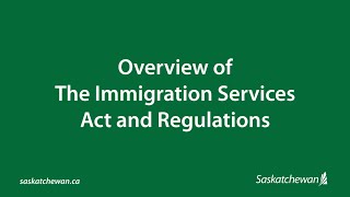 Immigration Services Act Regulations [upl. by Edmon]