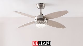 BELIANI  Ceiling Fan ZARQA Silver with Beige [upl. by Xam]