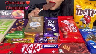 FERRERO ROCHERCHOCOBAR ICECREAMDAIRYMILKDARK FANTASYKITKATFIVESTARMampM ASMR [upl. by Susejedesoj]