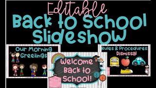 Back to School Editable Slideshow [upl. by Lew]