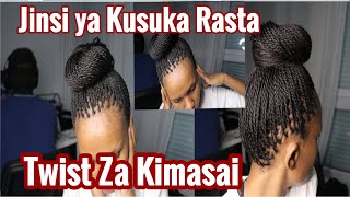 JINSI YA KUSUKA RASTA ZA KIMASAI  Jinsi ya kusuka sangita [upl. by Akimahc]