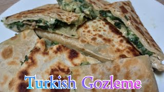 Turkish gozleme recipehow to make gozlemetraditional turkish foodDNK [upl. by Nairadas]