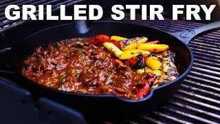 Citrus beef stir fry with grilled peppers [upl. by Ellis]