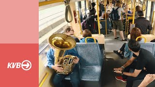 Musik in der Bahn  Überraschungskonzert in der KVB [upl. by Aidul192]