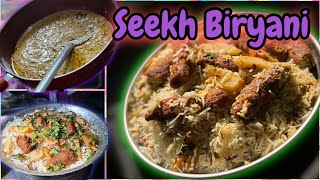 Chicken Malai seekh Biryani Recipe  easy and simple Malai seekh Biryani recipe  Nikhat ki Rasoi [upl. by Gadmann863]