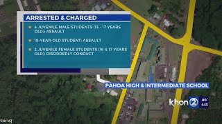 7 students arrested 20 suspended at Pahoa High School for fighting oncampus [upl. by Fairlie]