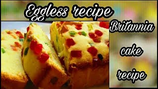 britannia cake recipeeggless britannia cake recipehow to make tooti frooti cake at home [upl. by Nemra]