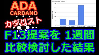 【カルダノADA 10万円勝負】20241018 第2016回 カタリストF13提案を1週間かけて比較した結果 731754円 6137 [upl. by Nnylyahs]