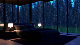 Thunder storm w Rain Sounds Covers the Narrow Room Ambience  Black Window PART 324 [upl. by Grenville659]