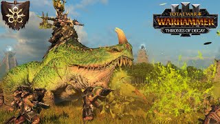 TOAD DRAGON UNLEASHED  Tamurkhan vs Dinosaur Squad  Thrones of Decay DLC  Total War Warhammer 3 [upl. by Ahsinor84]