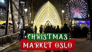 Oslo Norway Christmas Market 4k Virtual walking tour Jul I Vinterland Julemarked [upl. by Whipple171]