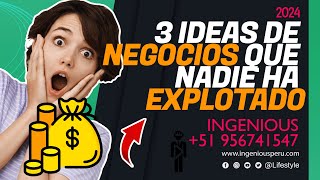 ✅3 ideas de NEGOCIOS que nadie ha EXPLOTADO 2024 [upl. by Faunie]