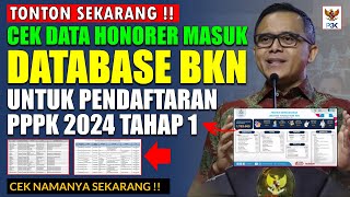 CEK DATA HONORER MASUK DATABASE BKN UNTUK PENDAFTARAN PPPK 2024 GELOMBANG 1 [upl. by Susejedesoj801]