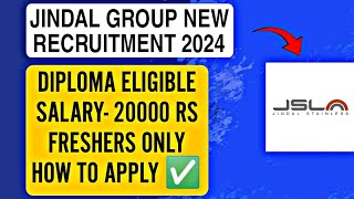 JINDAL GROUP NEW RECRUITMENT FRESHERS ELIGIBLE HOW TO APPLY [upl. by Lyndsay]