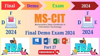 MSCIT Final Exam Demo 2024 Part 27  Full Demo 50 Marks all4urknowledge24x7 mscitexam exam [upl. by Issi]