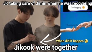 Jikook moments Jungkook taking care of Jimin when he was recovering [upl. by Wayolle]