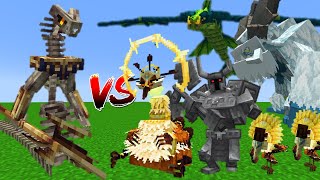 WadjetLEnders Cataclysm VS Mowzies Mobs Bosses  Minecraft Mob Battle [upl. by Yelsnik]