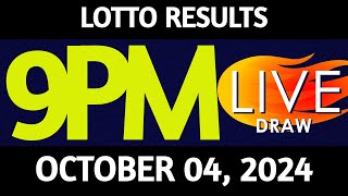 Lotto Result Today 900 pm draw October 04 2024 Friday PCSO LIVE [upl. by Heim]