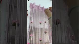 Rose thread door curtain No punching installation Velcro style Kitchen [upl. by Tomi830]