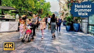 Summer Walk in Helsinki City Center 🇫🇮 4K Walk in Finland [upl. by Ecnedurp]