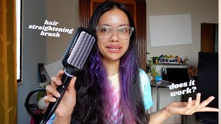 Trying the Philips Heated Hair Straightening Brush  not sponsored  unboxing amp review [upl. by Ettelrats]