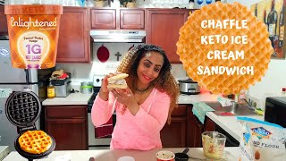 CHAFFLE KETO ICE CREAM SANDWICH [upl. by Ahsirek]