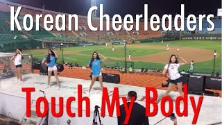 Korean Baseball  Lotte Giants Cheerleaders Dancing To Touch My Body [upl. by Edie]