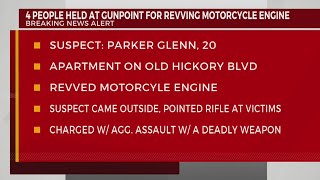 4 people held at gunpoint for revving motorcycle engine [upl. by Ronacin]