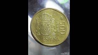 spain 500 pesetas 1989 worth moneypesetascoinsmoney [upl. by Spooner488]