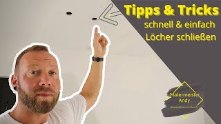 Tipps amp Tricks Loch im Gipskarton schnell amp einfach schließen [upl. by Kcyrred]