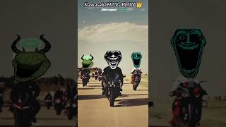 Kawasaki ninja h2 vs BMW wheelie 🥀😱👑 rider ninjah2 stunt drift shorts [upl. by Ennasirk]