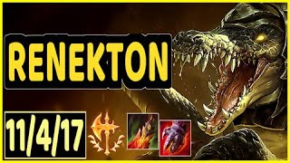 RENEKTON VS KLED  11417 KDA TOP GAMEPLAY [upl. by Uund]