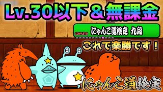 にゃんこ道検定 9段 昇段試験3 全キャラLv30以下＆無課金編成で簡単攻略 にゃんこ大戦争 [upl. by Giacinta768]