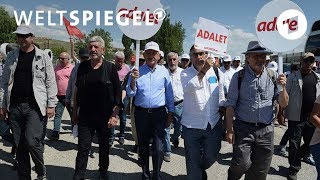 Protest gegen Erdogan Der Marsch für Gerechtigkeit in der Türkei  Weltspiegel [upl. by Norina]