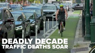 Deadly Decade US traffic deaths soar by 30 since 2014 [upl. by Einial772]