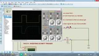 Proteus  IC 74HC14  SCHMITT TRIGGER  Debounce RC Circuit [upl. by Tarsus]