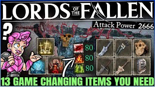 Lords of the Fallen  13 Best MOST POWERFUL Weapons Armor amp Spells You Cant Miss  OP Build Guide [upl. by Ennairda]