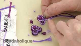 How to do Soutache Bead Embroidery Part 3 How to Add a Side Bead and to End a Stack [upl. by Bibbie]