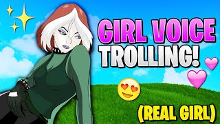 GIRL Voice Trolling the THIRSTIEST Simps in FORTNITE Random Duos REAL GIRL  Castle [upl. by Zaria]