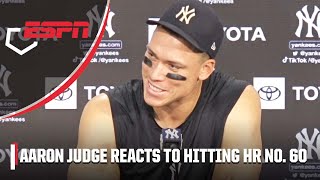 Aaron Judge You never imagine as a kid your name with Yankee greats Ruth and Maris  MLB on ESPN [upl. by Elleira]