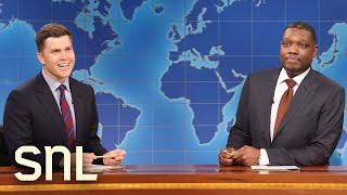 Weekend Update Colin Jost and Michael Che Swap Jokes for Season 49 Finale  SNL [upl. by Oker]