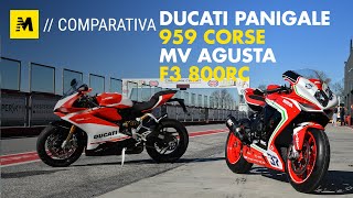 Ducati Panigale 959 Corse vs MV Agusta F3 800 RC COMPARATIVA IN PISTA English sub [upl. by Bac490]