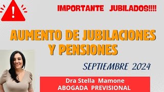 AUMENTO JUBILACIONES Y PENSIONES PARA SEPTIEMBRE Aumento del 4 ¿ Habrá bono en septiembre [upl. by Thgirw660]