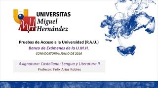 Castellano Lengua y Literatura II Junio 2016 Opción A y B [upl. by Anrahs]