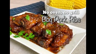 GAWIN MO ITO SA PORK RIBS NO OVEN NO GRILL BBQ PORK RIBS I Masarap ihanda ngayong Pasko [upl. by Ronn585]