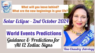 Solar Eclipse October 2 2024 World Predictions and predictions for all 12 Ascendants [upl. by Ppik]