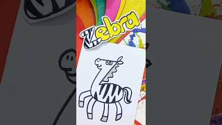 Draw Easy Zebra With Number 7 shorts [upl. by Eisle527]